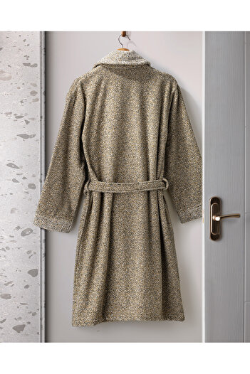 Madame Coco Unisex 100% Cotton Khaki Şalyaka Bathrobe - Brest Yarn Dyed
