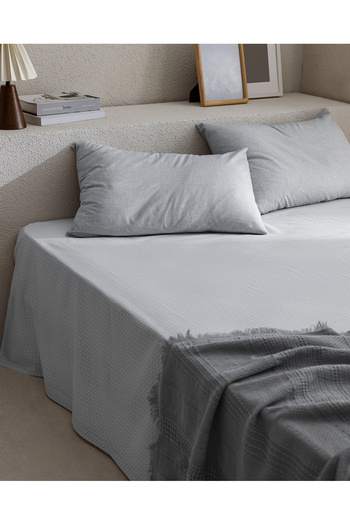 Madame Coco Delrico Single Cotton Sheet Set - Gray