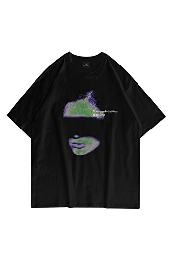 Trendiz Unisex černé tričko s rozptýlením