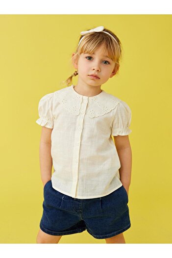 LC Waikiki Lcw Baby Bebe Collar Short Sleeve Basic Cotton Baby Girl Shirt (S2)