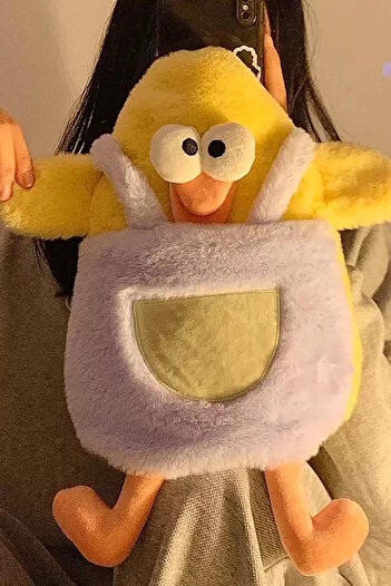 CAŞ DEKORASYON Mixed Color Duck Figured Plush Hot Water Bag