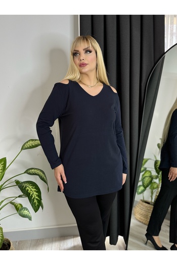 MODA Жіноча велика розмірна блуза з віконцем на плечі з віскози