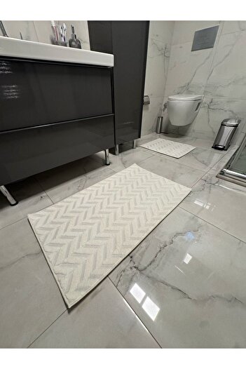 Coperta Home Embossed Non-Slip Base 2 Piece Bath Mat Set