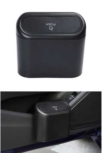 Manosta Auto Trash Can Portable Car Interior Portable with Lid Organizer Trash Can Portable Bucket with Push Lid