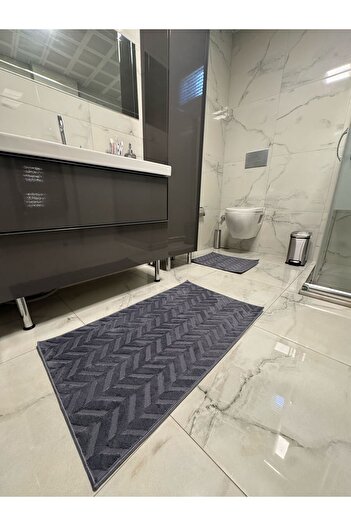 Coperta Home Embossed Non-Slip Base 2 Piece Bath Mat Set