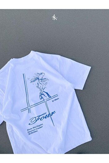 Machetta Унісекс Four Se Musim з принтом Oversize 100% бавовна T-shirt