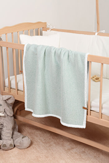 HAMUR Pouf Baby Kids Blanket 100X120 cm Sheep Hair Blanket Alize Green