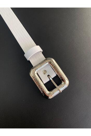 LİA KEMER Square Silver Patterned Model Belt Waist Belt Coat Belt Dress Belt Trouser Belt