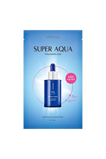 Missha Missha Korean Super Aqua Ampoule Face Mask, With Hyaluronic Acid & Botanical Extracts - 1 Piece