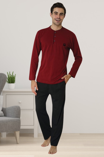 ByLohusa Effortt Claret Red Large Size Men's Pajama Set