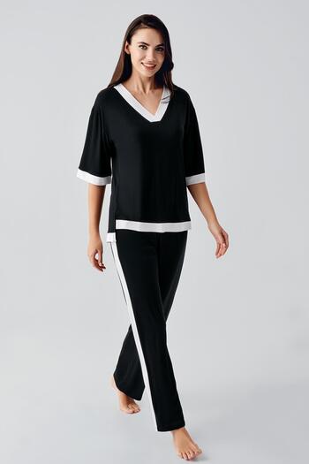 Artış Short Sleeve Flexible Viscose Pajama Suit