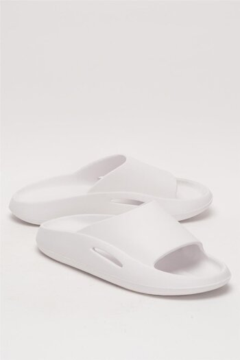 Liger Unisex High Sole Single Strap Eva Slippers White