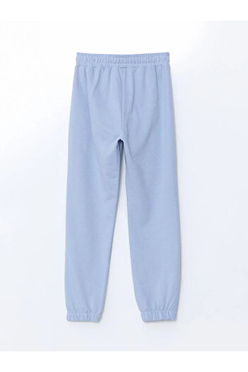 LC Waikiki LCW Kids Mavi Beli Lastikli Stitch Baskılı Kız Çocuk Jogger Eşofman Altı