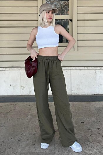 Trendy Mall Sofia Linen Loose Cut Trousers