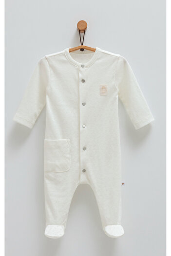 Caramell Baby Overalls with Booties Summer Air Permeable Fabric Baby Boy 100% Organic Cotton (0-6 Months)