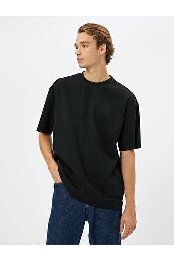 Koton Κοντό μανίκι Basic T-Shirt Crew Neck με υφή