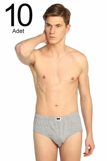 ENTAHA Tutku Men's Gray 10 Pack Cotton Slips New Season