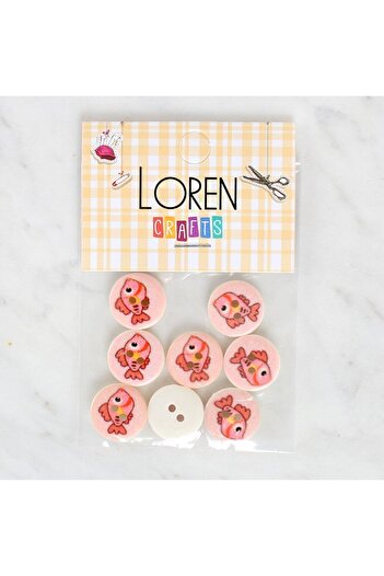 KNC Home Loren Crafts 8-Piece Fish Button - 1159