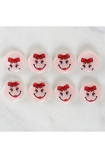 CT STONES Loren Crafts 8-Pack Smiley Face Button - 1019