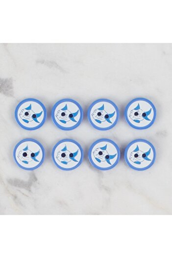 KNC Home Loren Crafts Dark Blue 8-Piece Fish Button - 576