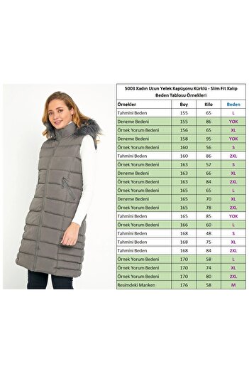 DYNAMO Gray Fur Hooded Long Women's Vest