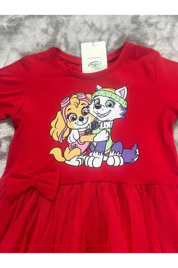 NEWKİDS 4-8 Years Printed Tulle Girl's Dress