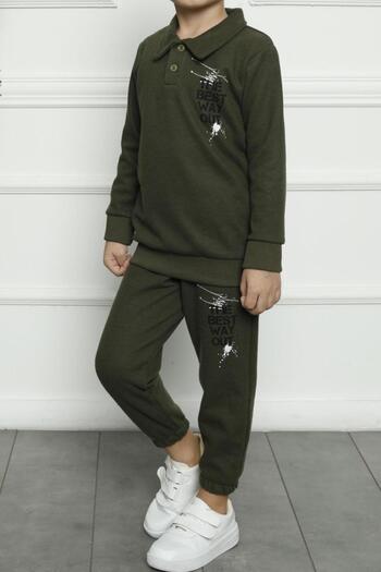 Tom John Boy's Thessaloniki Suit Long Sleeve Cotton Lycra Khaki