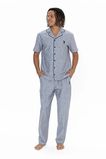 U.S. Polo Assn. U.S. Polo Assn. 18913 Male Short-Sleeve Shirt Pajamas Set-Navy Blue