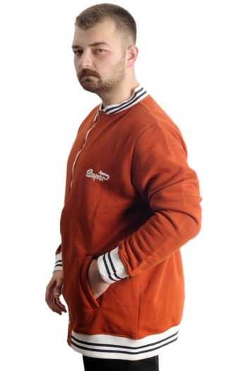 ModeXL Mode XL Large Size Men's College Coat Super 22614 Cinnamon