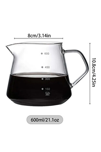 Choice 600ml Pour Over Coffee Maker Set Glass Carafe Coffee with Glass Coffee Filter Drip Coffee Maker Set