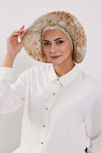 Aisha's Design Μοτίβο καπέλο μπόνε τουρμπάνι με αφαιρούμενη πλάτη με φιόγκο, S-4YD