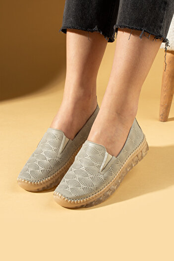 Pembe Potin Mink Women's Orthopedic Genuine Leather Comfortable Comfort Sole Daily Casual Sports Shoes