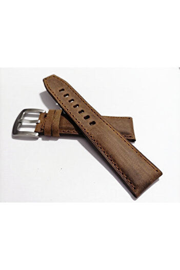FADO Half Crocodile Gray Leather Watch Band Compatible with Every Watch 20 mm (206) Coffee