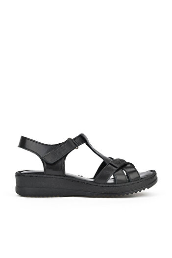 Ziya Women's Black Genuine Leather Sandals 1511051 Z011