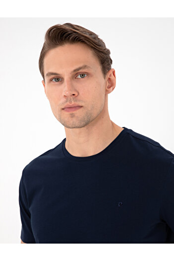 Pierre Cardin Μπλουζάκι Navy Blue 100% βαμβακερό λεπτή λαιμόκοψη Basic T-shirt 50306980-VR033