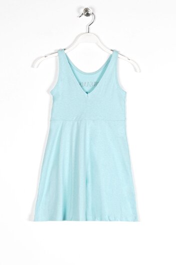 zepkids Light Blue Dream Printed Round Neck Girl's Dress