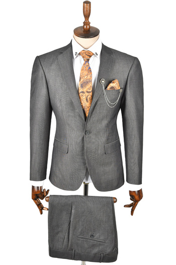 DeepSEA Men's Smoked Italian Cut Single Button Double Slit Pocket Flap 2 Piece Suit 2300488