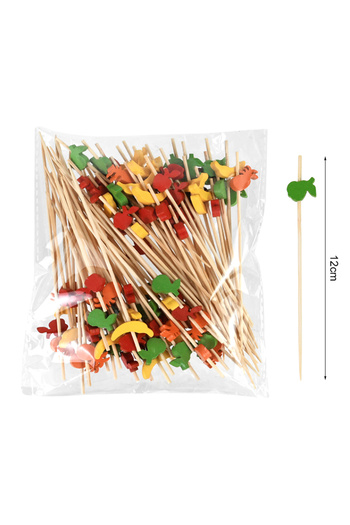 Choice A03 100Pcs Disposable Bamboo Skewer Hawaiian Flamingo Pearl Cocktail Picks Buffet Food Fruit Forks F