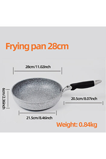 Choice 28cm Frying pan Durable Stone Frying Pan28/26/24/20cm Wok Non-stick Pan Skillet Cauldron Induction C
