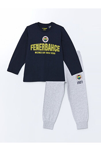 LC Waikiki Yeni Sezon Bisiklet Yaka Fenerbahce Baskili Erkek Cocuk Pijama Takimi - S5I591Z1