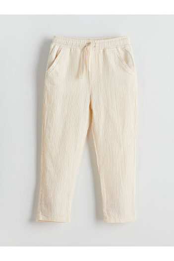 LC Waikiki Beige Standard Fit Lace-Up Baby Boy Pants