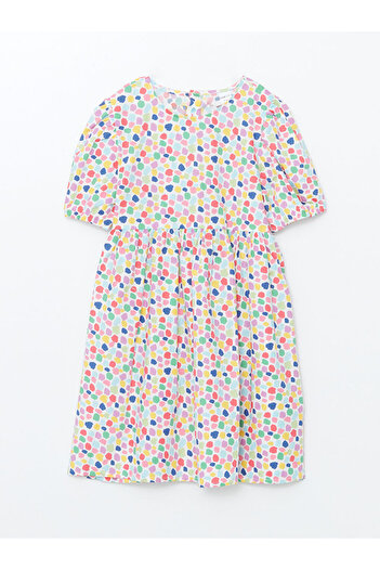 LC Waikiki Crew Neck Printed Girl's Dress