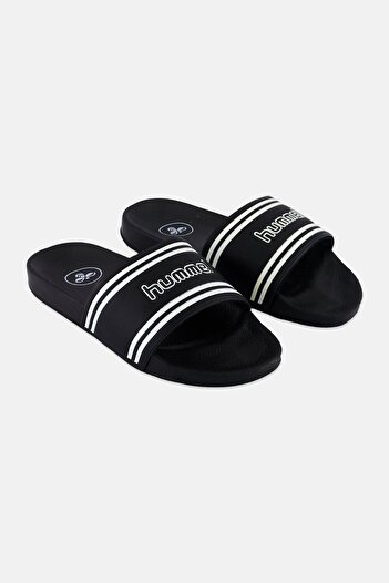 hummel Kids Boy Brand Logo Retro Pool Slides, Black