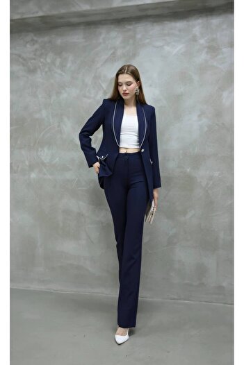 STMT BUTİK Stone Trim Blazer Jacket Pants Set – Stylish Women's Clothing