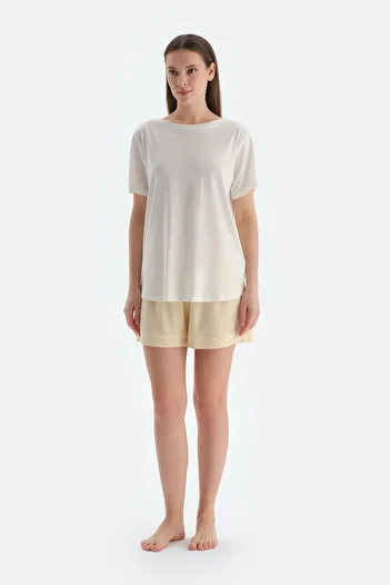 Dagi Orange Combed Modal Double Shorts
