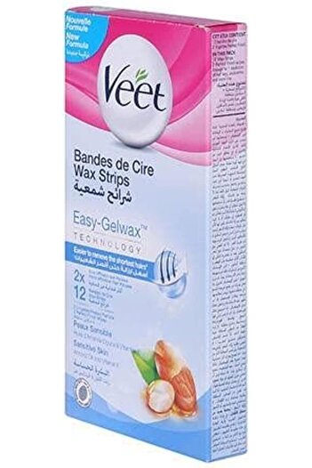 Veet Hair Removal Wax Stripes for Sensitive Skin - 12 Stripes