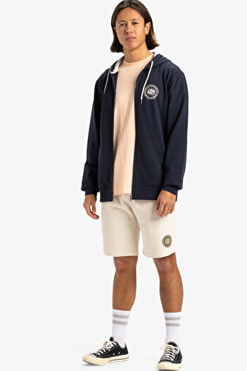 Quiksilver Mikina s kapucí na zip s krátkým rukávem – pánská tkanina z francouzského froté ze směsi bavlny a polyesteru