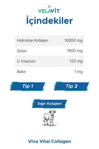 Velavit Viva Vital - 10,000 Mg Extra Glycine Sachet Collagen 30 Powder