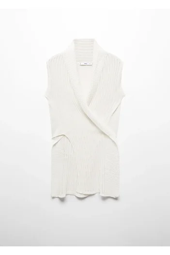 MANGO Woman White Women's Vest 67049604