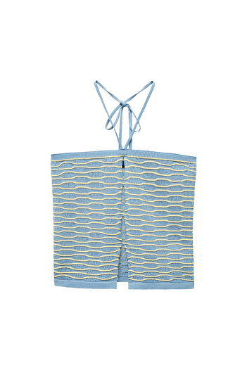 MANGO Woman Modrá dámská bustier 67079227
